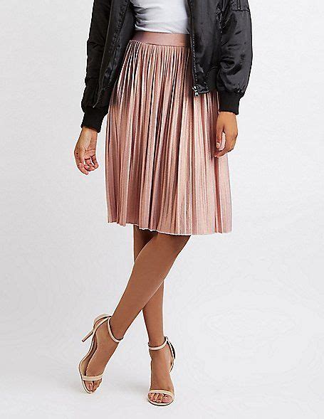 shimmer pleated midi skirt